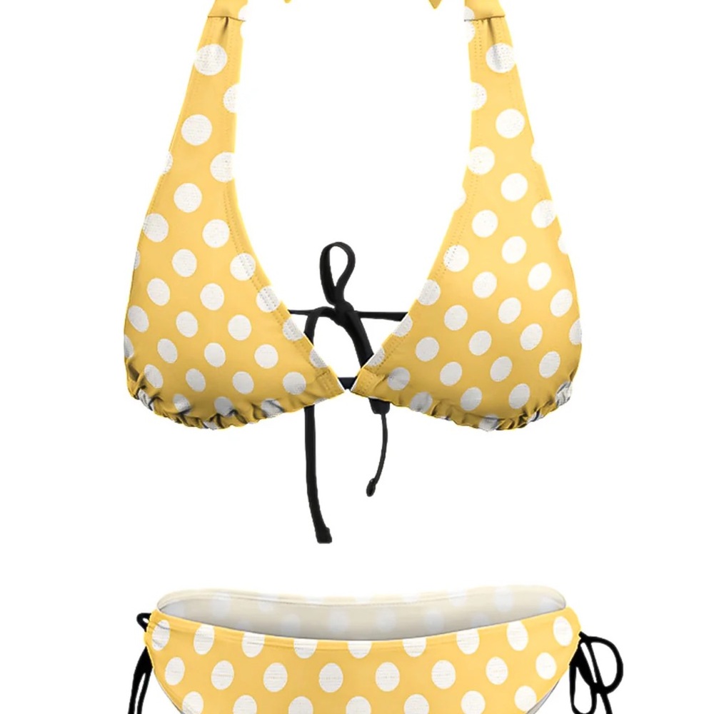 Polka Dot DIVA V-Neck Yellow Polka Dot Bikini Set
X-Large - Picture 4 of 10